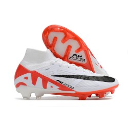 Nike Mercurial Superfly 9 Elite FG Blanc Cramoisi Vif Noir