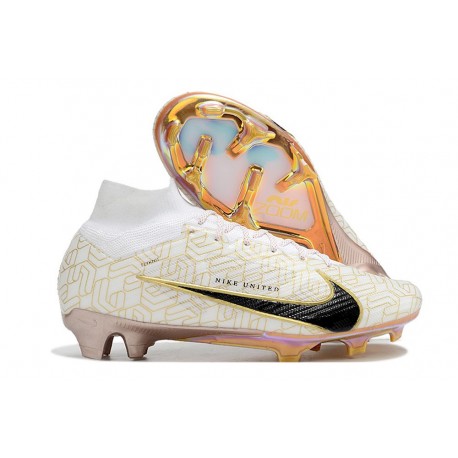 Nike Zoom Mercurial Superfly IX Elite FG Blanc Or Noir