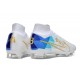 Nike Zoom Mercurial Superfly IX Elite FG Blanc Bleu Or