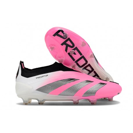 adidas Predator Elite Laceless FG Blanc Rose Noir