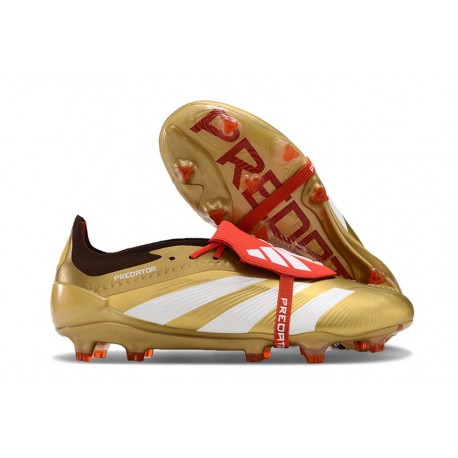adidas Predator EliteTongue FG Or Blanc Rouge