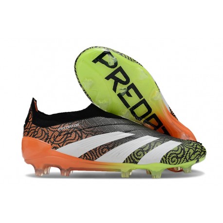 adidas Predator Elite Laceless FG Noir Blanc Orange Vert