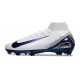 Nike Air Zoom Mercurial Superfly 10 Elite FG Blanc Bleu