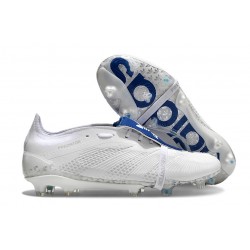 Adidas Predator Elite Foldover Tongue FG Blanc Argent Métallique Royal Vif
