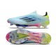 Crampons adidas F50+ Laceless FG Bleu Très Pâle Semi Bleu Lucide Jaune Semi Solaire