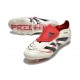 Crampons Adidas Predator Elite FT FG Blanc Cassé Noir Rubis Pur