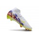 Nike Air Zoom Mercurial Superfly 10 Elite FG Blanc Jaune Violet