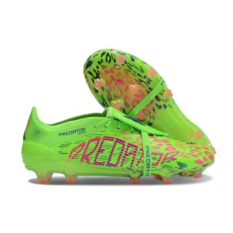 Crampons Adidas Predator Elite FT FG Citron Lucide Rose Bleu Fusion