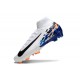 Nike Air Zoom Mercurial Superfly 10 Elite FG Blanc Noir Bleu