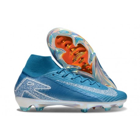 Nike Air Zoom Mercurial Superfly 10 Elite FG Bleu Blanc