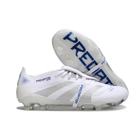 Crampons Adidas Predator Elite FT FG Blanc Argent Métallique Royal Vif