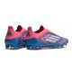 adidas F50 Elite Sans Lacets FG Bleu Solaire Blanc Ftwr Rose