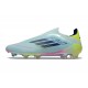 adidas F50 Elite Sans Lacets FG Bleu Très Pâle Semi Bleu Lucide Jaune Semi Solaire