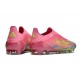 adidas F50 Elite Sans Lacets FG Rose Jaune Violet