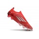 adidas F50 Elite Sans Lacets FG Rouge Argent