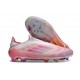 adidas F50 Elite Sans Lacets FG Rose Blanc