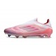 adidas F50 Elite Sans Lacets FG Rose Blanc