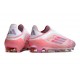 adidas F50 Elite Sans Lacets FG Rose Blanc