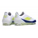 adidas F50 Elite Sans Lacets FG Blanc Jaune Solaire Bleu Lucide