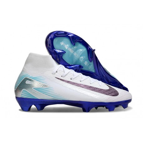 Nike Air Zoom Mercurial Superfly 10 Elite FG Blanc Bleu Noir