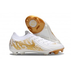 Crampons Nike Phantom Luna 2 Elite FG Blanc Or