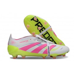 Crampons Adidas Predator Elite FT FG Blanc Rose Lucide Citron Lucide