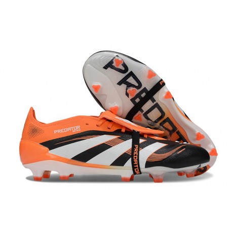 Crampons Adidas Predator Elite FT FG Noir Blanc Orange