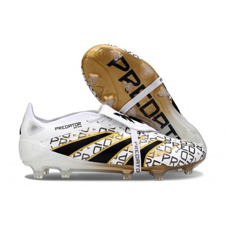 Adidas Predator Elite Foldover Tongue FG Blanc Noir Or Mét