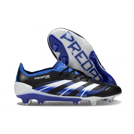 Crampon de Football adidas Predator Elite FG Noir Bleu Blanc