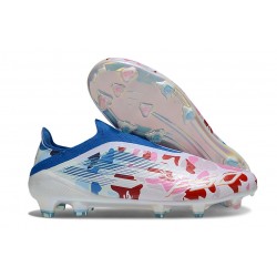adidas F50 Elite Sans Lacets FG Blanc Rose Bleu