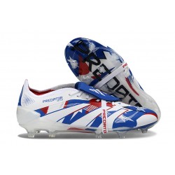 Adidas Predator Elite Foldover Tongue FG Blanc Rouge Bleu
