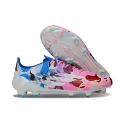 adidas F50 Elite FG Neuf Crampons Blanc Rose Bleu