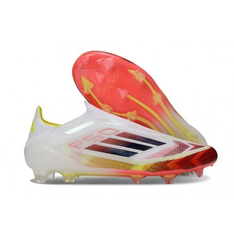 Crampons de Foot adidas F50 Elite LL FG Blanc Noir Rouge