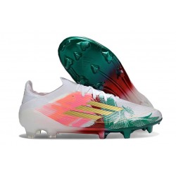 adidas F50 Elite FG Neuf Crampons Blanc Rose Vert Or