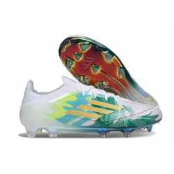 adidas F50 Elite FG Neuf Crampons Blanc Vert Or