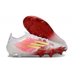 adidas F50 Elite FG Neuf Crampons Blanc Rouge Or