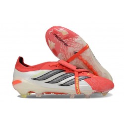 Adidas Predator 26 Elite Tongue FG Nouvelle Rouge Lucide Noir Blanc Ftwr