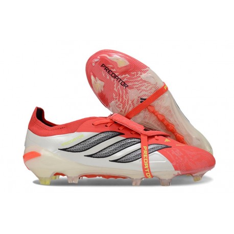 Adidas Predator 26 Elite Tongue FG Nouvelle Rouge Lucide Noir Blanc Ftwr