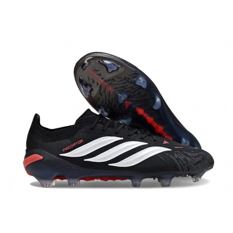 Crampons Adidas Predator 26 Elite FG Noir Blanc Rouge