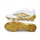 Crampons Adidas Predator 26 Elite FG Blanc Or