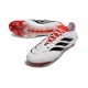 Crampons Adidas Predator 26 Elite FG Blanc Noir Rouge