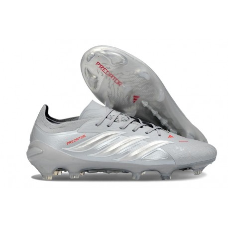 Crampons Adidas Predator 26 Elite FG Gris Argent