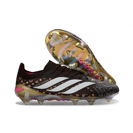 Adidas Predator Elite Low FG Nouvelles Noir Or Blanc