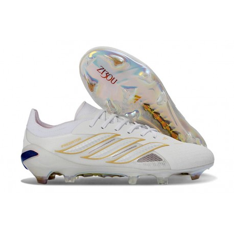 Adidas Predator Elite Low FG Nouvelles Blanc Or