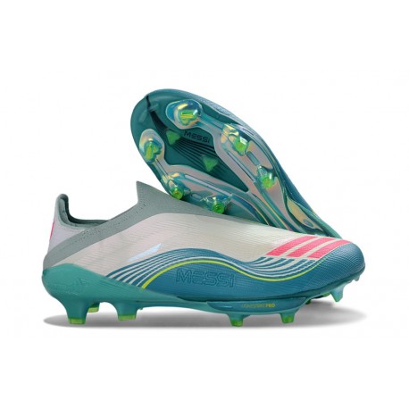 adidas Chaussures F50+ FG X Messi Blanc Ftwr Rose Lucide Flash Aqua