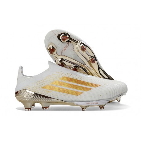 adidas Chaussures de football F50+ LL FG Blanc Or
