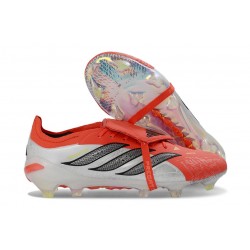 Adidas Predator 26 Elite Tongue FG Nouvelle Rouge Lucide Noir Blanc Ftwr