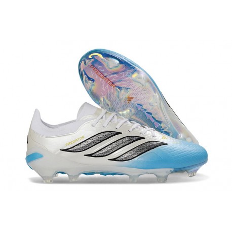 Adidas Predator Elite Low FG Nouvelles Blanc Bleu Noir