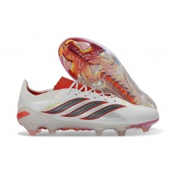 Adidas Predator Elite Low FG Nouvelles Blanc Rouge Noir