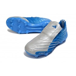 Crampons Nouvelle adidas F50 Elite FG Spider Bleu Argent